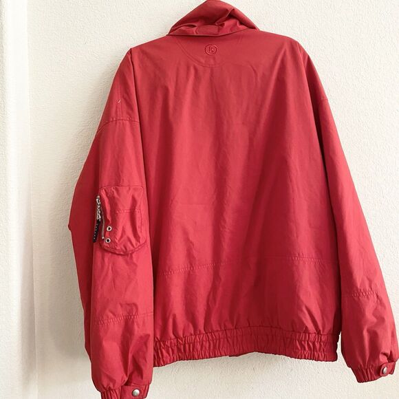 Bogner Winter Ski Red Bomber Snowboard Zipper Pocket Jacket Men's Sz 46 Vintage - Picture 10 of 16